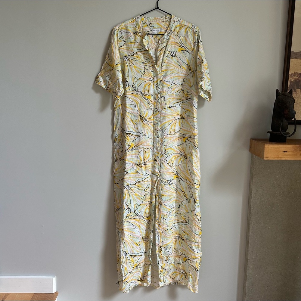 Diane Von Furstenberg X Onia Yellow Floral Linen Dress